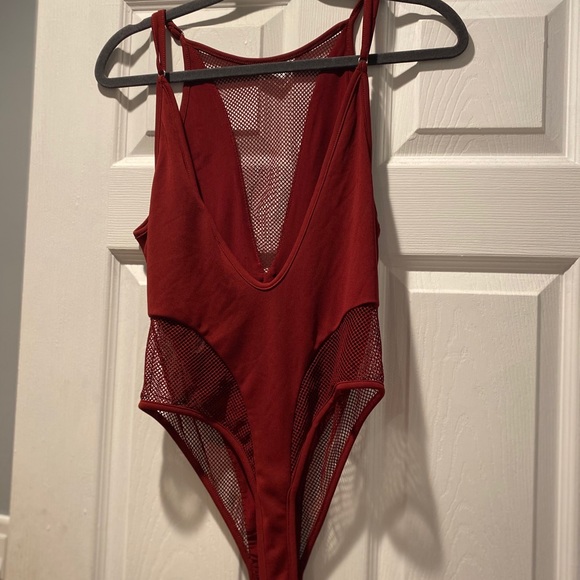 Knit Burgundy Bodysuit - Picture 3 of 3
